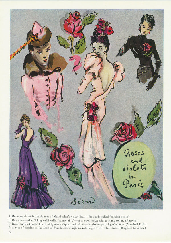 ヴィンテージ広告、ファッション雑誌-1938年4月-クリスチャン・ベラールのイラスト