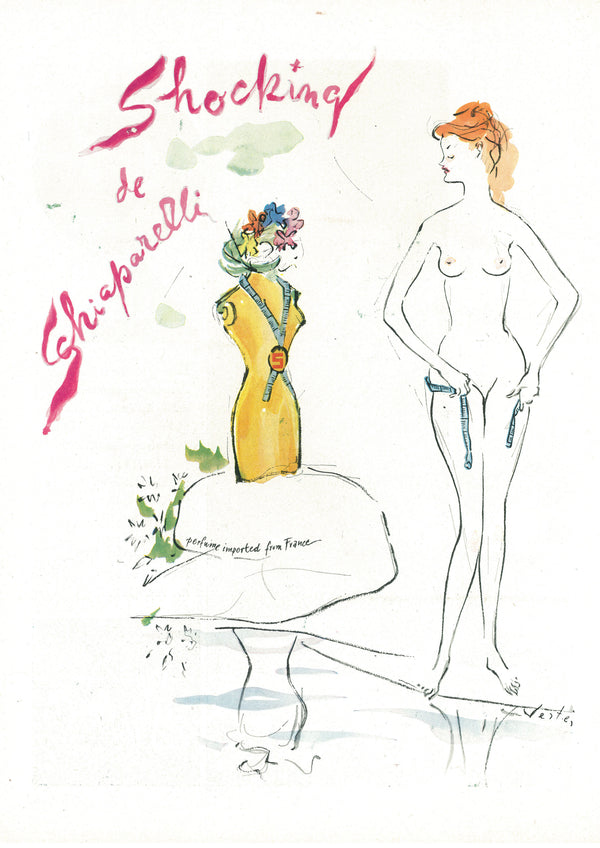 ヴィンテージ広告、ファッション雑誌1940年代-『Shocking de Schiaparelli』-マルセル・ヴェルテス作
