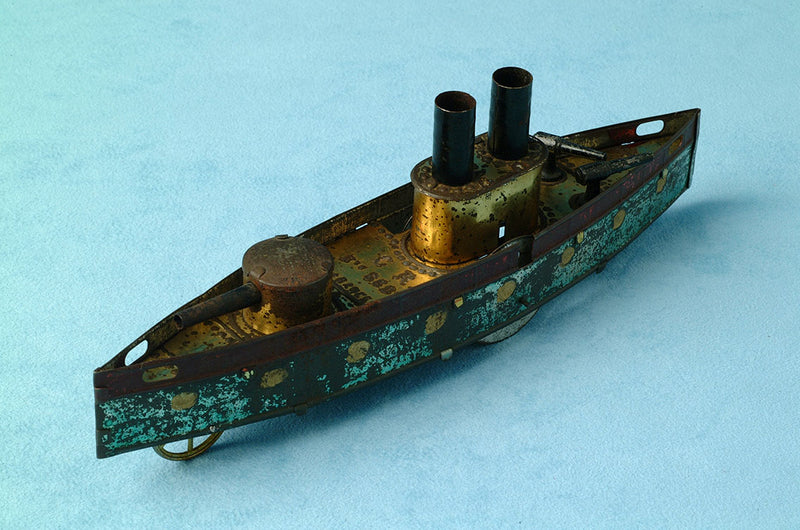 《Charles Rossignol〈C.R.〉装甲艦ブリキ玩具（フランス、c.1900）》