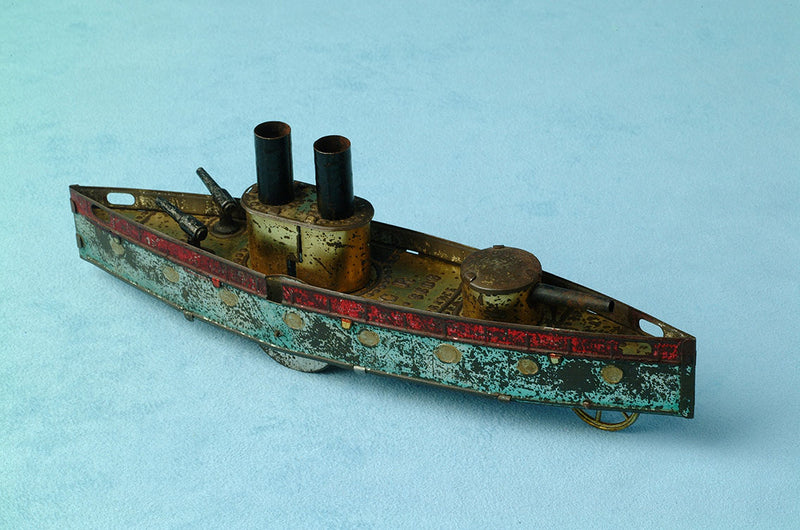 《Charles Rossignol〈C.R.〉装甲艦ブリキ玩具（フランス、c.1900）》