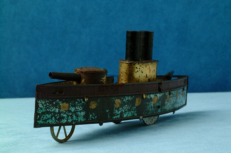 《Charles Rossignol〈C.R.〉装甲艦ブリキ玩具（フランス、c.1900）》
